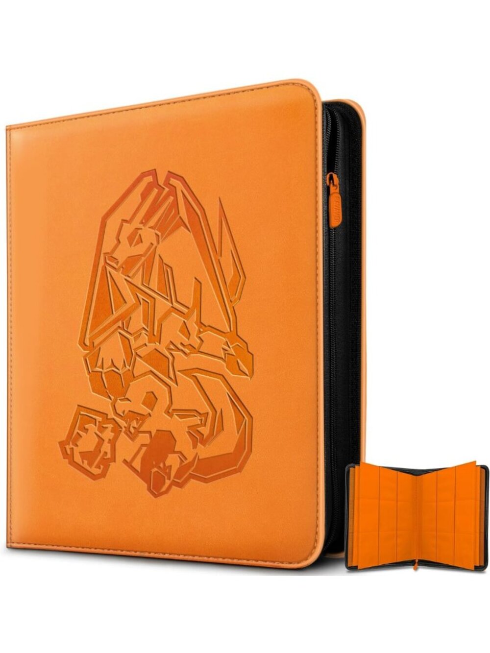 9 Pocket Card Binder for 360 Trading Cards with Label Slot - Orange Organizer